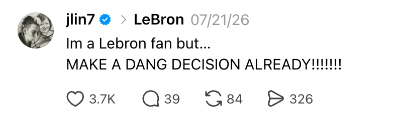 Comment on LeBron